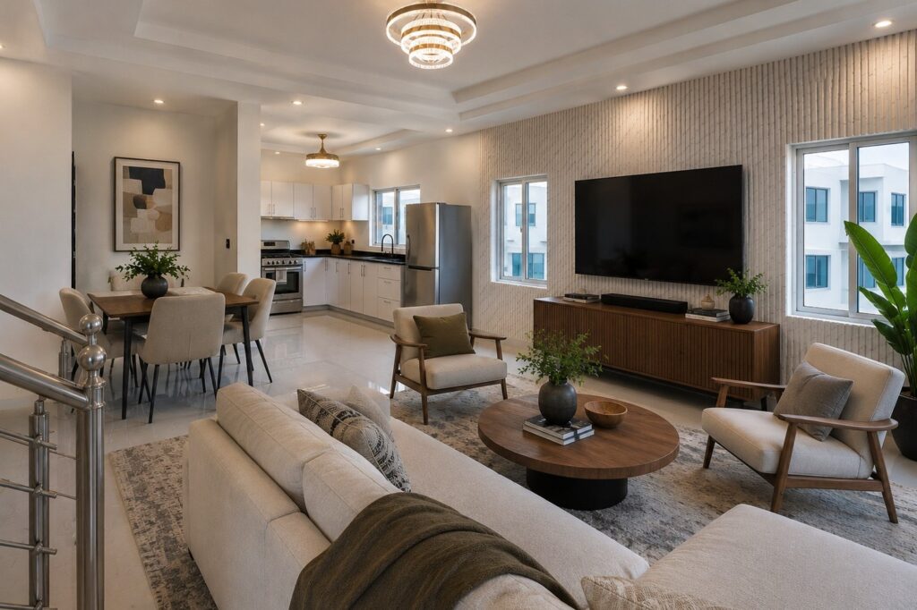 Staged living room